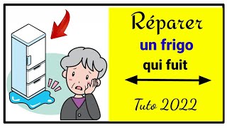 Réparer réfrigérateur qui fuit de leau sur le sol  Water leaking from freezer [upl. by Kolivas]