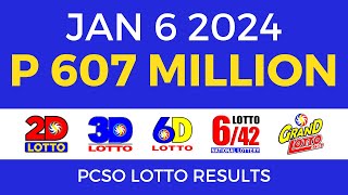 Lotto Result January 6 2024 9pm PCSO [upl. by Redle]