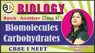 BIOMOLECULES L1 CARBOHYDRATE CLASS XI BIOLOGY NEET 2025 [upl. by Deny810]