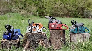 80cc category  Solo 675681 Stihl ms 500i Makita 7900 FarmerTec G466 BB [upl. by Smith]