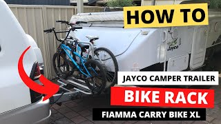 How To Install Bike Rack on Jayco Swan Camper Trailer Fiamma Carry Bike XL [upl. by Davine130]