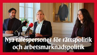 LIVE Nya Stalespersoner för rättspolitik och arbetsmarknadspolitik [upl. by Llerrac736]