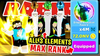 I GOT MAX RANK amp ALL 3 ALTAR OF ELEMENTS TO BEAT THE GIANT BULLY IN ROBLOX NINJA LEGENDS [upl. by Alesandrini]