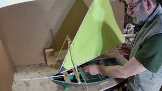 Testing of alternative rigging types using 15 scale mockup Configuration 3 Pasja 400 dinghy [upl. by Osnofledi]