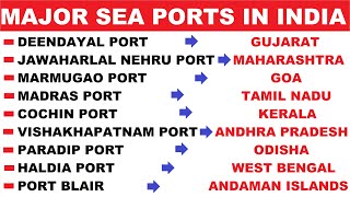 Major Sea Ports in India  Static General Knowledge  Sea ports in India  HVS Studies [upl. by Harding909]