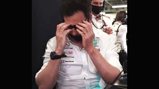 Toto Wolffs reaction to Lewis Hamiltons restart and lock up in turn 1  Baku [upl. by Peers859]