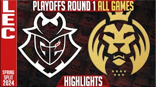 G2 vs MDK Highlights ALL GAMES  LEC Spring Playoffs 2024 Upper R1  G2 Esports vs MAD Lions KOI [upl. by Eramat]