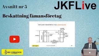 JKFLive Avsnitt 5 Beskattning fåmansföretag [upl. by Elleimac]