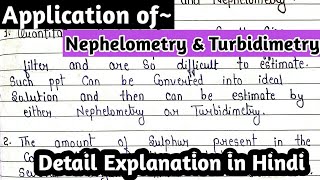 Application of Nephelometry and Turbidimetry  Scattering spectroscopy  Handmade notes [upl. by Pandich]