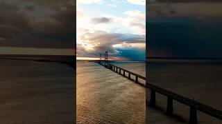 greatbeltbridgedanish bridge travel drone dji Storebæltsbroen 🇩🇰🌉👍 [upl. by Petula]