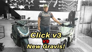 Mga bagong Honda Click V3 vs Yamaha Mio Gravis Comparison  Battle of the 125cc Scooters series [upl. by Aubarta]