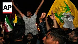 Celebrations erupt in Iran after missile attack against Israel [upl. by Gorga]