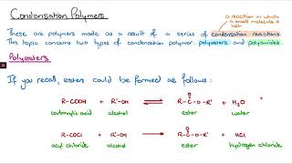 Y13 Condensation Polymers AQA A level Chemistry [upl. by Minni]