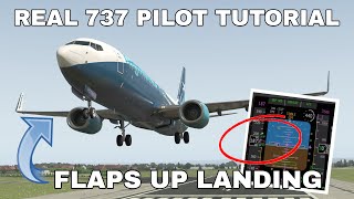 Flaps UP Landing Tutorial  ZIBO MOD 737 flown by Real Boeing 737 Captain [upl. by Heyes]