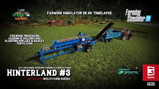 Hinterland3Firewood processingPlanting PoplarsampBarleyFertilizingSelling logsFS22 4K Timelapse [upl. by Froh]