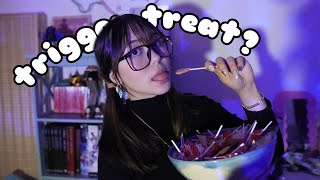 ASMR Trick or Treat Trigger Assortment Body Triggers Kisses Lollipop Sounds Hand Sounds amp More [upl. by Aidam]