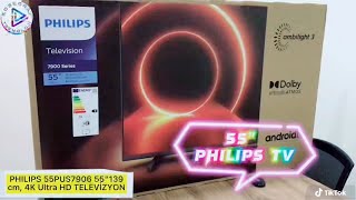 PHILIPS 55PUS7906 55quot 139cm 4K Ultra HD Android TV işbirliği reklam [upl. by Nosyk948]