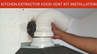 How to Install a Kitchen Extractor Hood Vent Kit  How to Drill a Hole for a Kitchen Extractor Hood [upl. by Nemsaj]