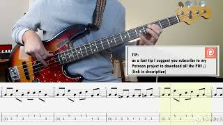 The Trammps  Disco Inferno BASS COVER  PLAY ALONG TAB  SCORE [upl. by Kelley]