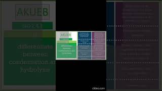 Condensation and Hydrolysis difference akueb [upl. by Olotrab749]