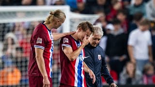 Odegaard carried off pitch in tears after nasty ankle injury in Norway game [upl. by Oak]