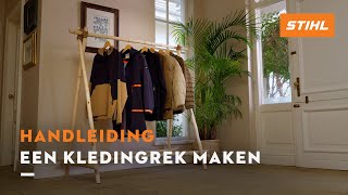 Een kledingrek maken  STIHL DIY Projecten [upl. by Ardekal]