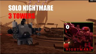 Solo Chapter 3 Nightmare WITH ONLY 3 Towers  Tower Defense X NO REWINDS [upl. by Sivahc]