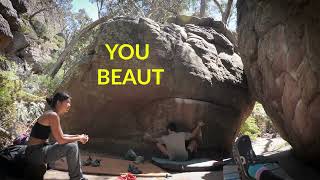 V4  You Beaut  Venus Baths  Grampians Bouldering [upl. by Kane]