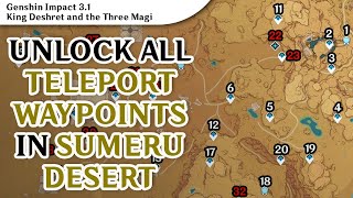 Unlock All Teleport Waypoints and Domains in Sumeru Desert  Genshin Impact 31 [upl. by Anoniw824]