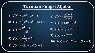 Kumpulan soal soal ujian turunan fungsi aljabar [upl. by Kursh]