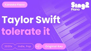 Taylor Swift  tolerate it Karaoke Piano [upl. by Carter]