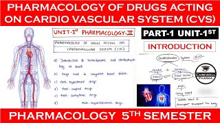 Pharmacology of drugs acting on cardiovascular system  Introduction  P1 U1 pharmacology 5th sem [upl. by Eneleh798]