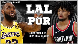 Los Angeles Lakers vs Portland Trail Blazers Full Game Highlights  Nov 12  2024 NBA Season [upl. by Ahsinar]