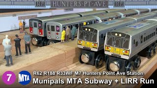 Munipals MTA Hunters Point Avenue Subway amp LIRR Run With R62 R188 R33WF M7 Trainman6000 [upl. by Neuburger526]