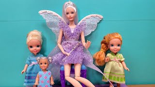 Snowflake amp tooth fairy  Elsa amp Anna toddlers  Barbie dolls [upl. by Tnelc]