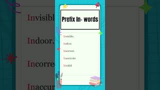 Prefixes  10 Prefix quotInquot words  English Grammar  The Study Corner  shorts prefix [upl. by Lewis]