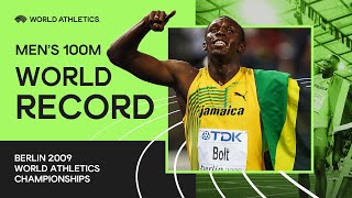 World Record  Mens 100m Final  World Athletics Championships Berlin 2009 [upl. by Ermine]