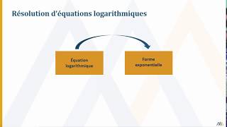 Résolution déquations logarithmiques [upl. by Lemak]