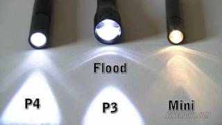 LED Lenser P4 amp P3 vs Mag Light Mini Demonstration by NineRight  HD [upl. by Nangatrad]