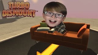 FALLING OFF A CLIFF ON A SOFA Turbo Dismount  Steam Game [upl. by Imuy]