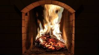 Crackling Fireplace Burning w Snow Storm amp Howling Wind Outside  Relaxing Background Sounds HD [upl. by Ron649]