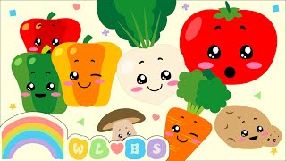 Baby Sensory Video  High Contrast Vegetables  Happy BGM [upl. by Pulchia429]