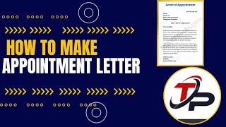 How to make a Appointment Letter  Sample Format  HR Letter Series II [upl. by Anny745]