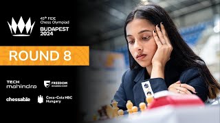 Round 8  45th FIDE CHESS OLYMPIAD [upl. by Cresa]