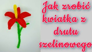 Nowość na YouTube kwiat hibiskusa z drutu szenilowego kwiaty flowers rękodzieło handmade diy [upl. by Gabbey]