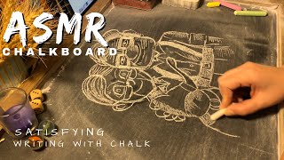 ASMR chalkboarddrawing UP animation characterssound of chalk on board relaxingno talking [upl. by Knowland]