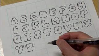 How to draw alphabet in bubble letters  Graffiti letters [upl. by Duane]