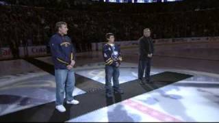 Terry Pegula pregame introduction 22311 Thrashers  Sabres [upl. by Simmie473]