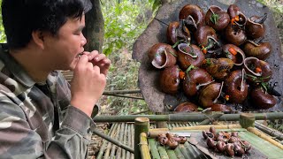 Survive alone Collect stone snails create a dining table a new companion  ep5 [upl. by Ojiram2]