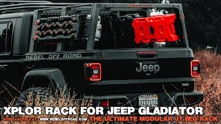 Jeep Gladiator Bed Rack  XPLOR Rack by Rebel Off Road [upl. by Shelley515]